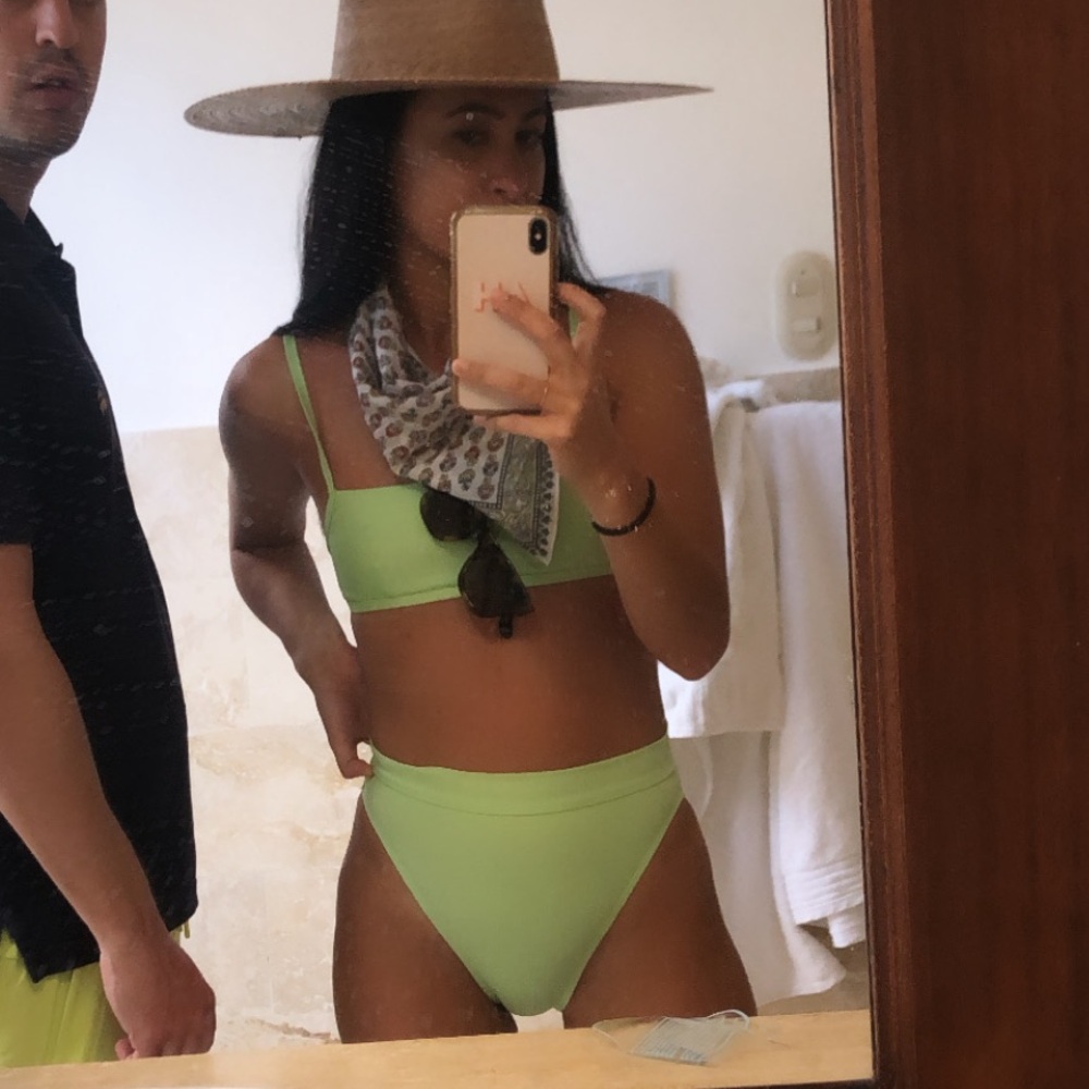 ASOS Lime Green, high waisted, square neck Bikini Set - Picture 3 of 4